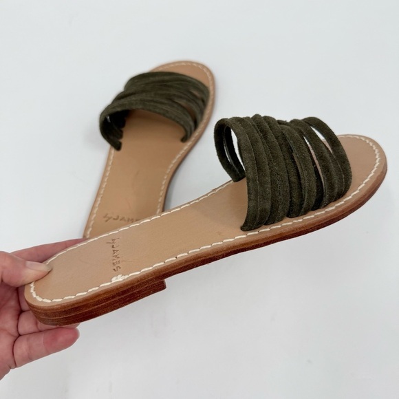 by James Olivia Slide Sandal in Olive Green Suede Size 7 - Picture 4 of 10